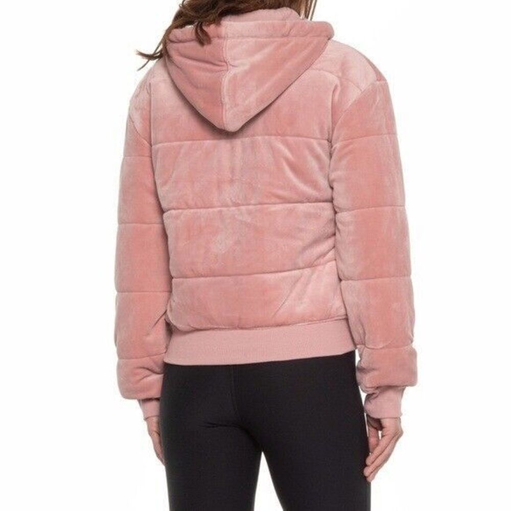 CHAMPION Pink Beige Velour Puffer Jacket - S - Picture 7 of 9
